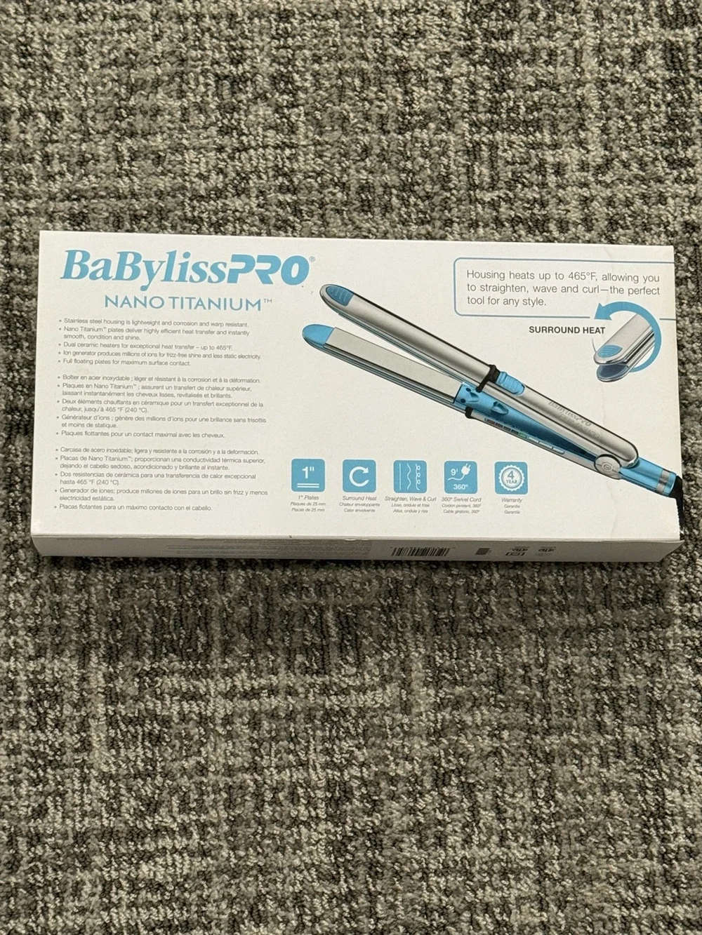 BaBylissPRO Nano Titanium Prima lonic Hair Straightener - Picture 8 of 11